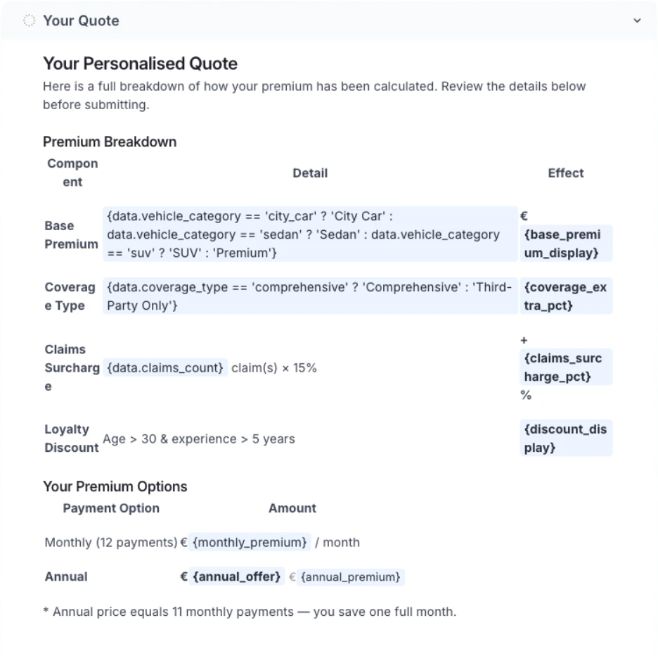 Template logic with PenScript expressions