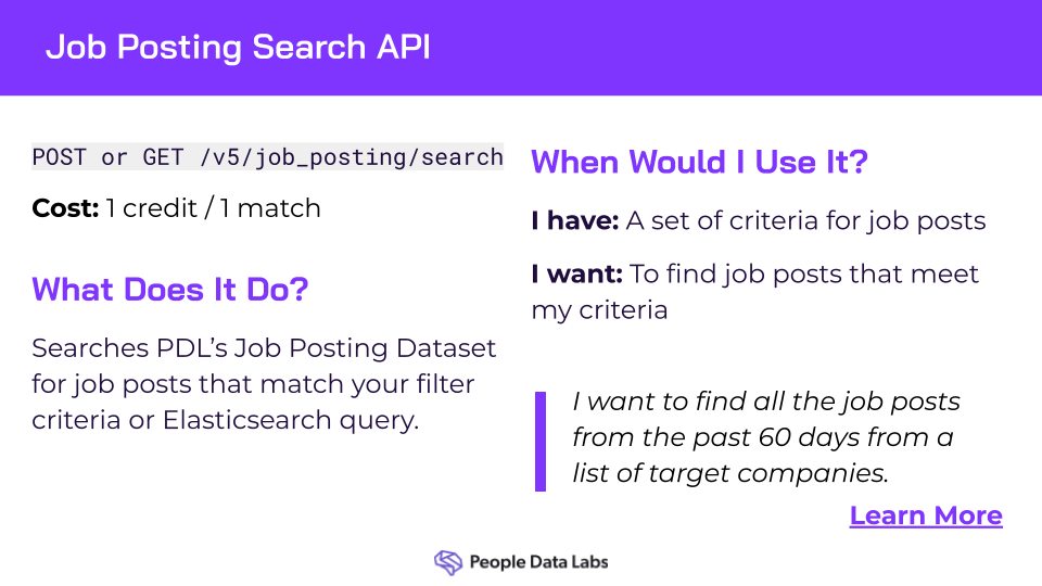 Job Posting Search API - People Data Labs Documentation