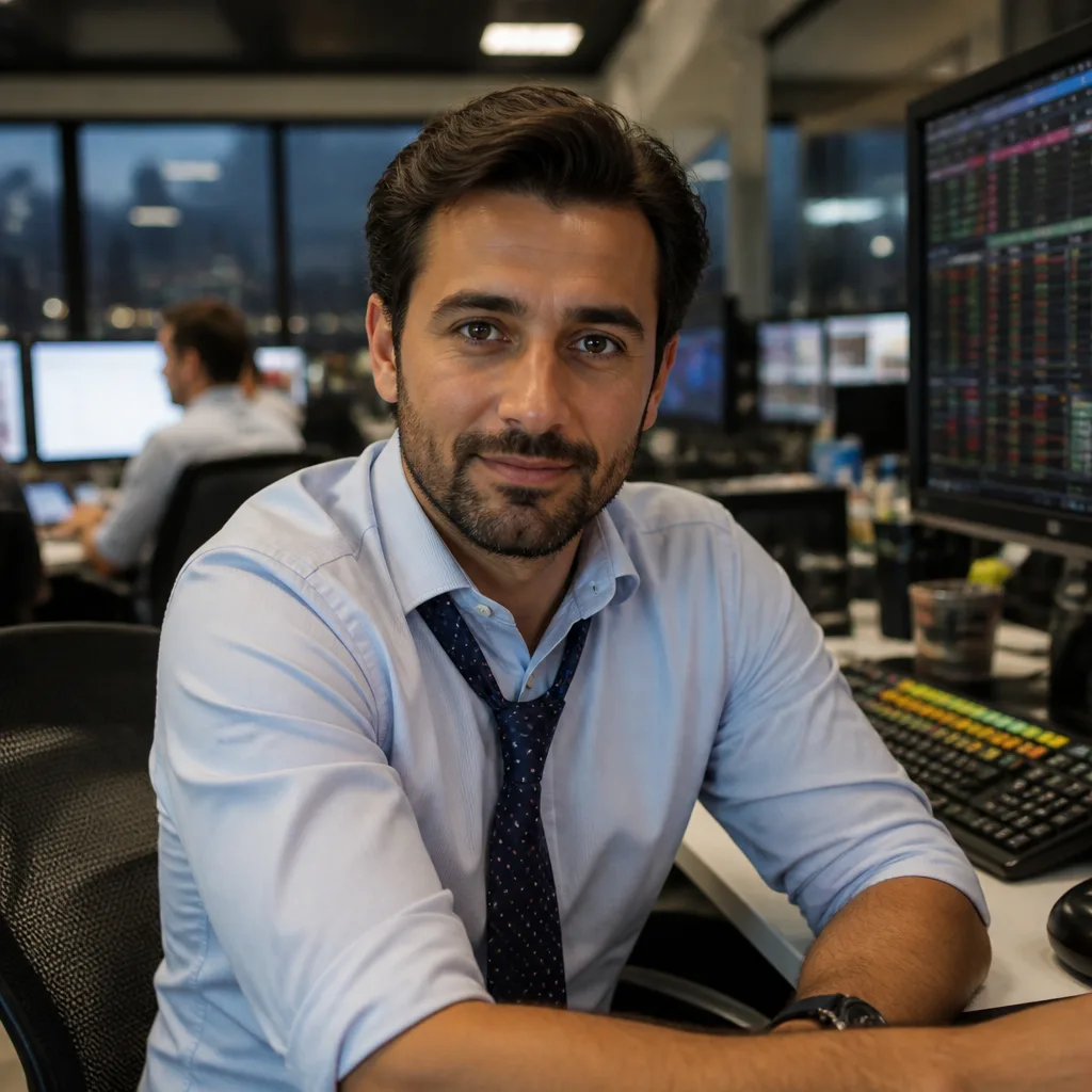 Markets analyst, AI avatar in the Percify avatar library (Finance)