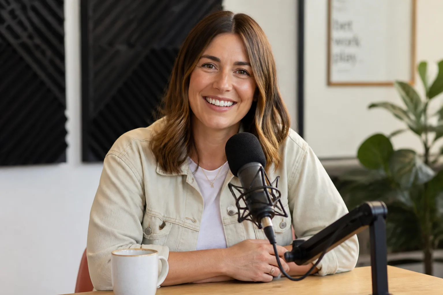 Morning show host, AI avatar in the Percify avatar library (Podcast)