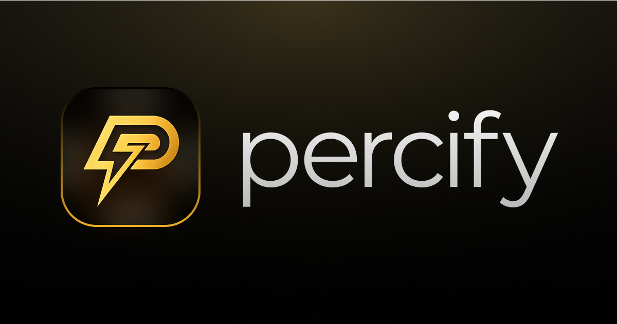 Percify social banner with the app icon and the Percify name