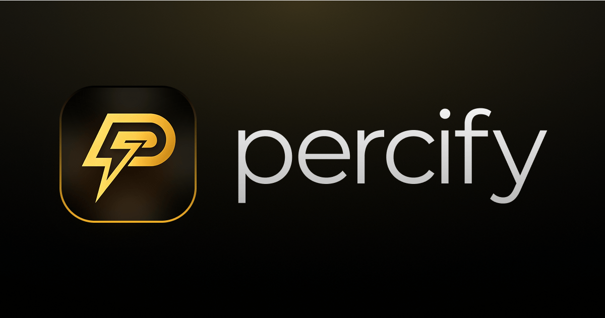 Percify social banner with the app icon and the Percify name
