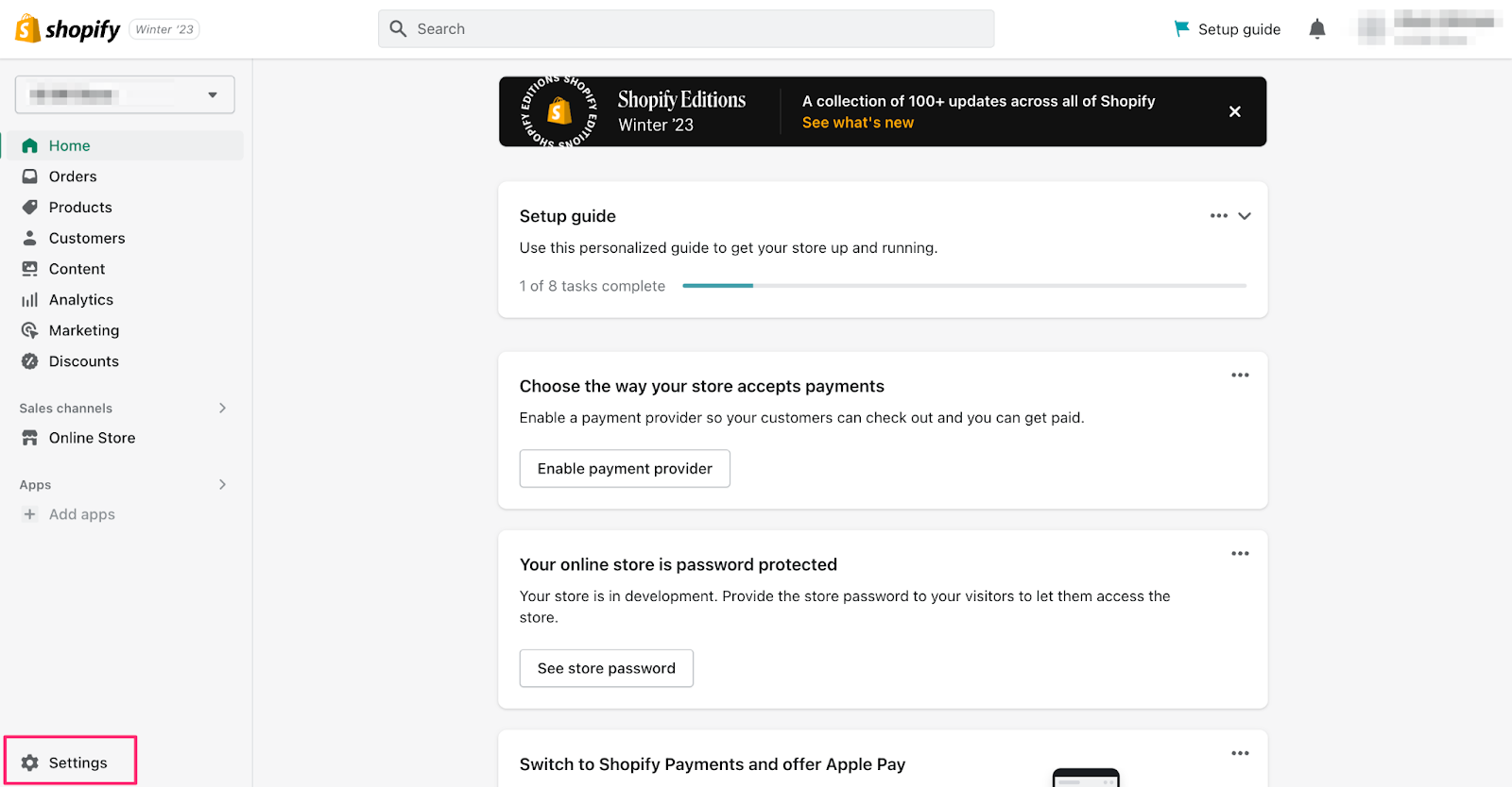 Shopify Settings