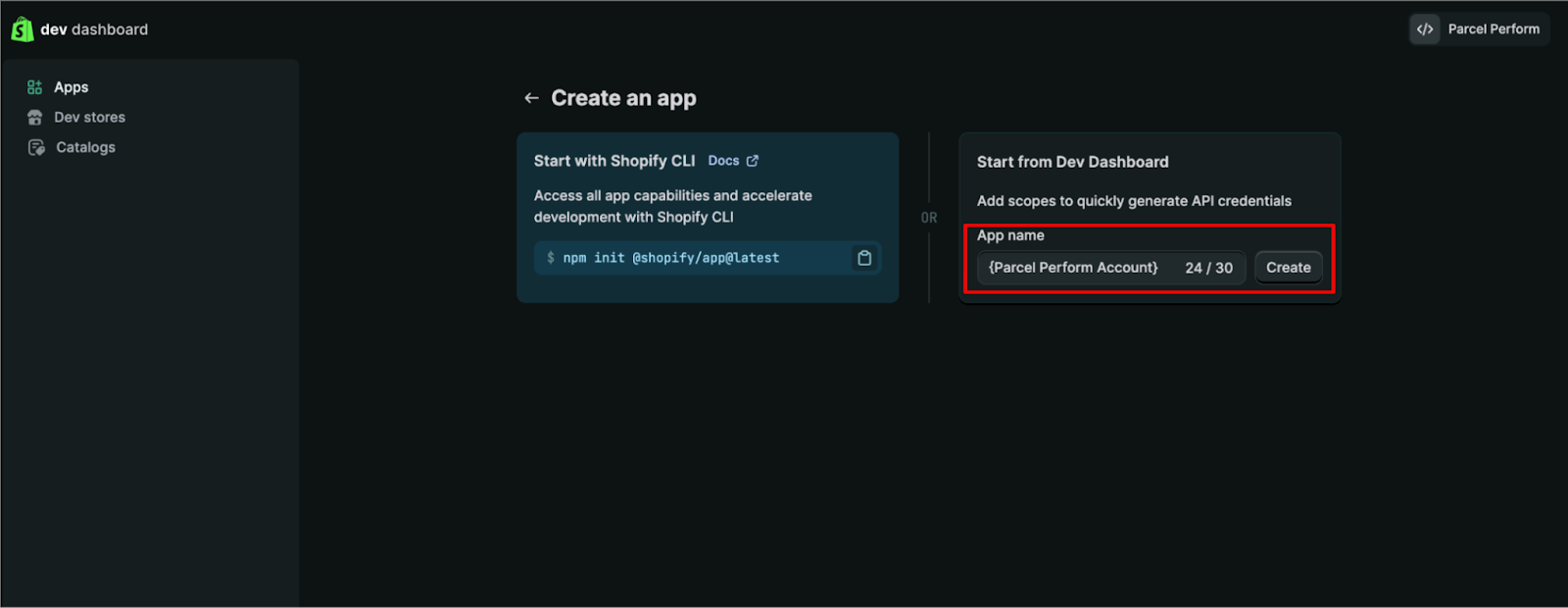 App name