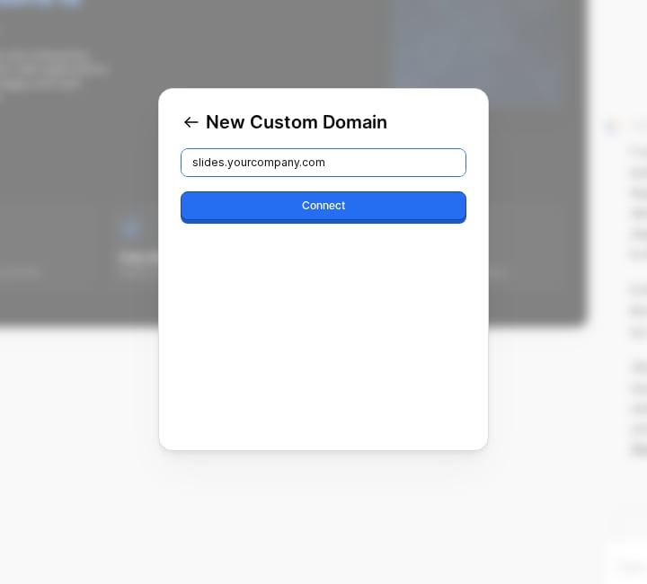 Formulario Nuevo dominio personalizado con slides.yourcompany.com