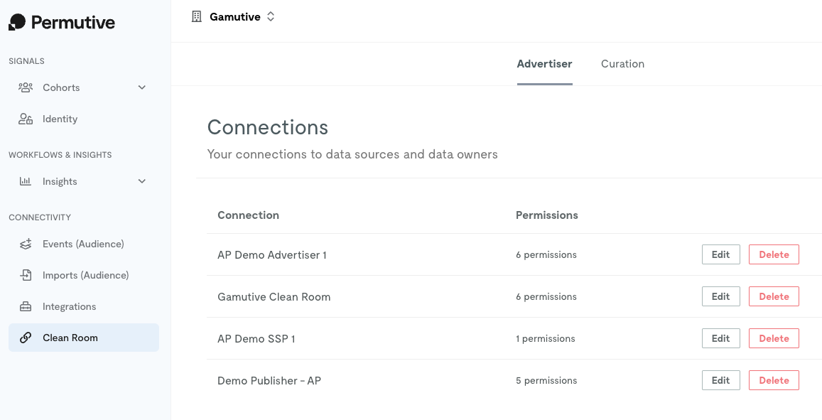 Setting Up Advertiser Connections - Permutive
