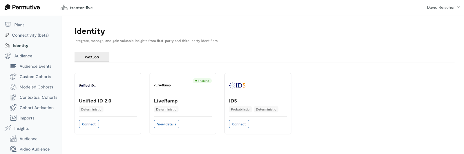 Identity Manager catalog