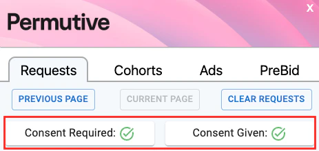 Chrome Extension showing a deployment where consent is required and the SDK waits on consent to be given (and it is given).