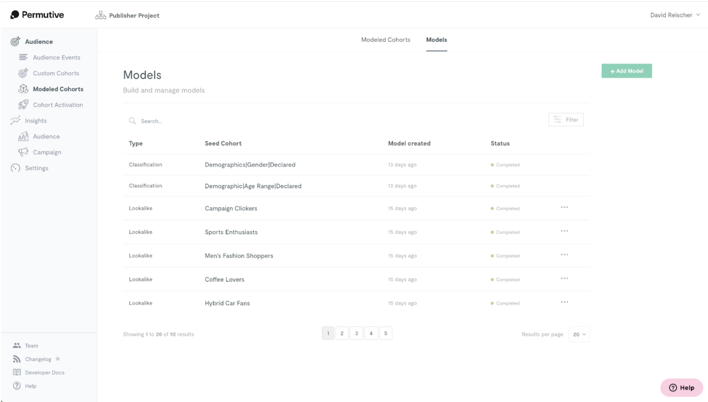 Viewing your classification cohorts