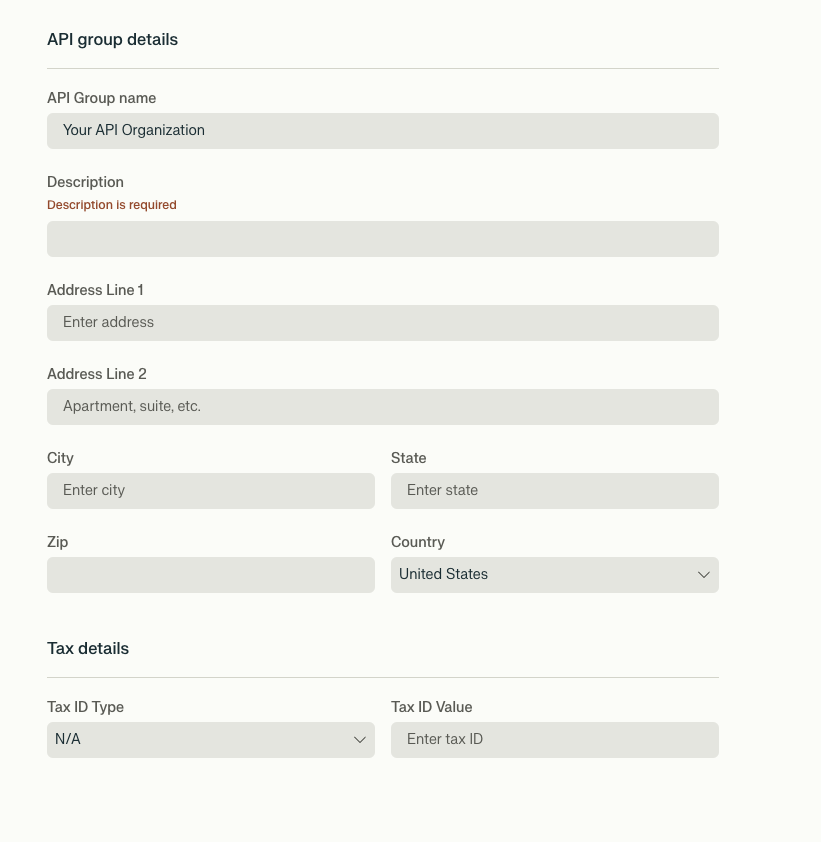 API Group Details