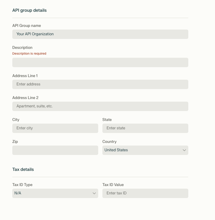 API Group Details