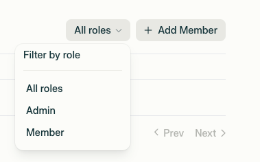 Filter Members by Role