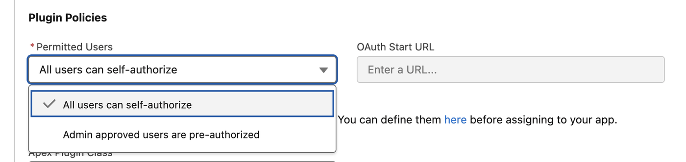 Варианты Permitted Users: All users can self-authorize и Admin approved users are pre-authorized