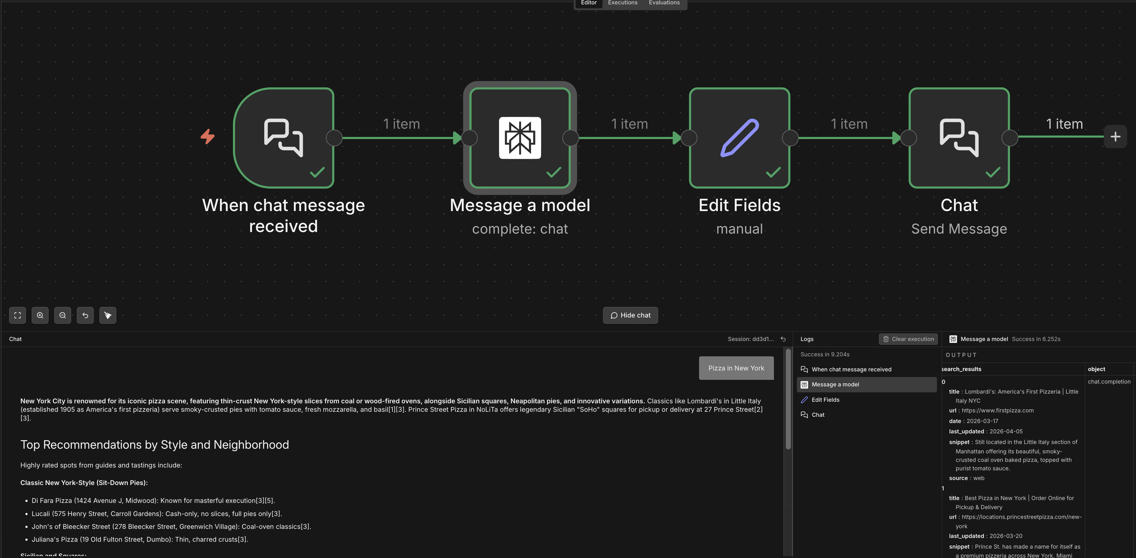 Chat Completion node configuration