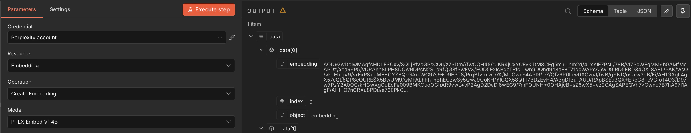 Embeddings resource configuration