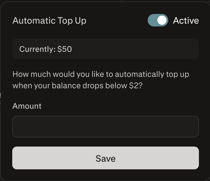 API Billing Dashboard
