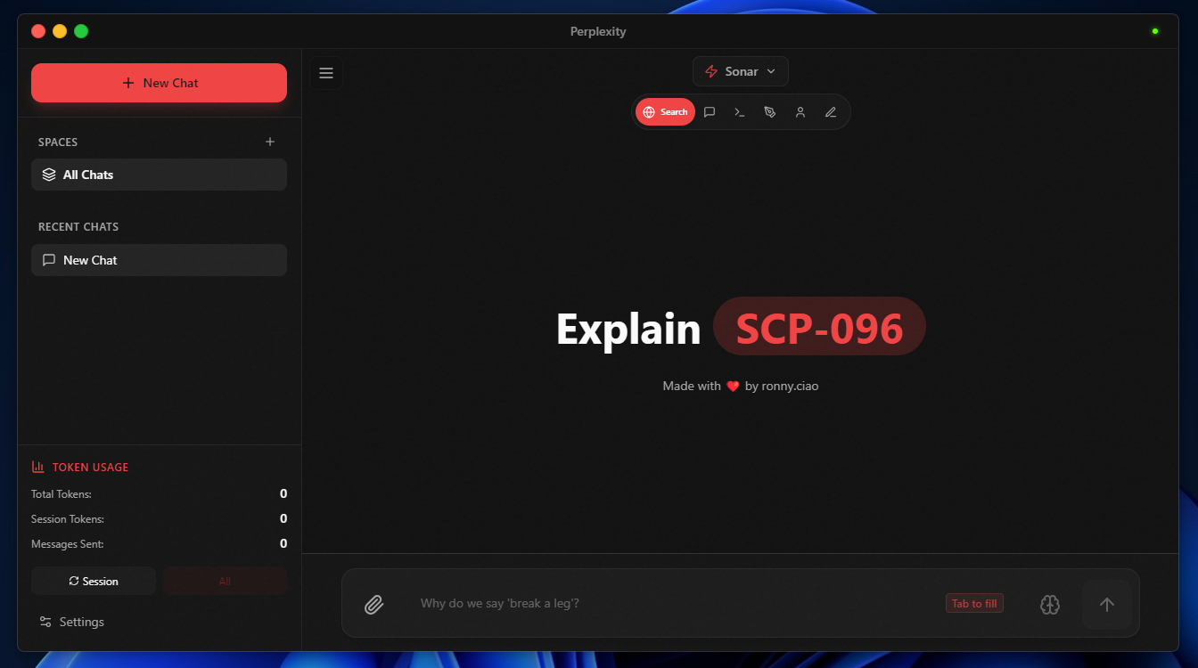Perplexity Client | Desktop AI Chat Interface with API Controls ...