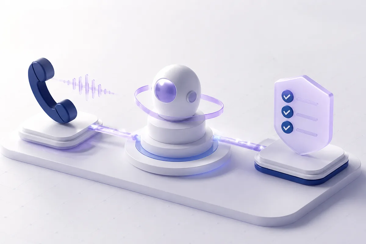 Isometric 3D editorial illustration for What Is a Voice Agent: A Practical Definition for Teams Building on Real Calls