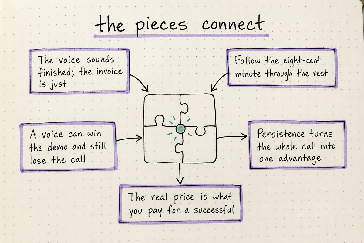 Hand-drawn concept map for ElevenLabs Pricing in 2026: The Real Cost vs Persistence AI