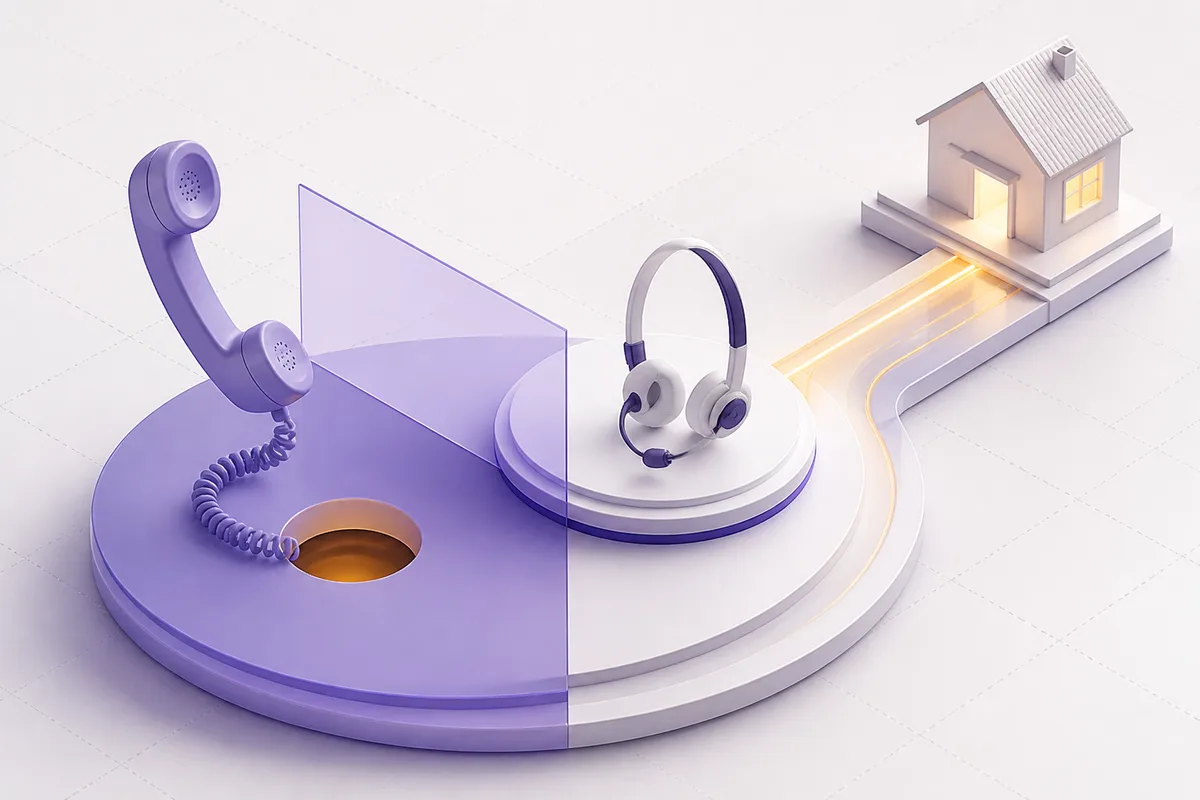 Isometric 3D editorial illustration for Why Home Services Businesses Lose Nearly Half Their Calls