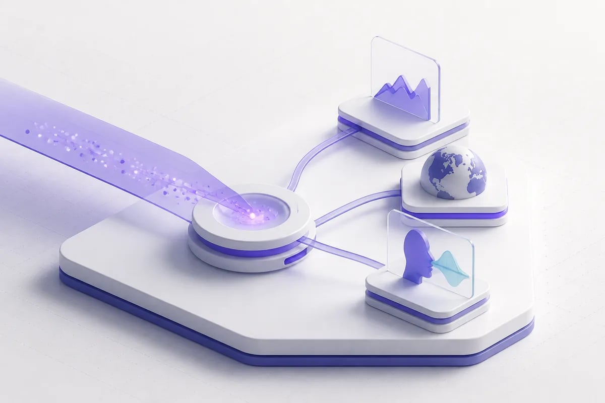 Isometric 3D editorial illustration for What We Publish on LinkedIn