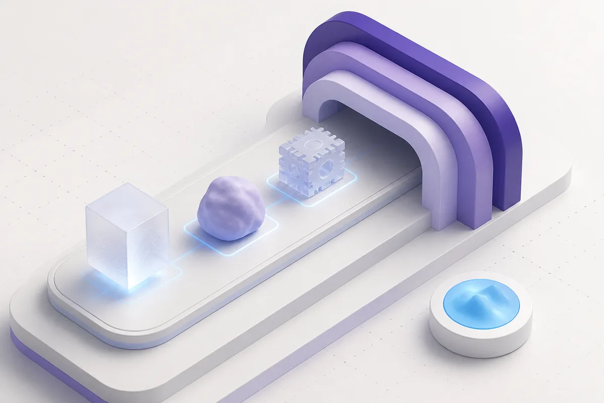 Isometric 3D editorial illustration for What We Publish on X