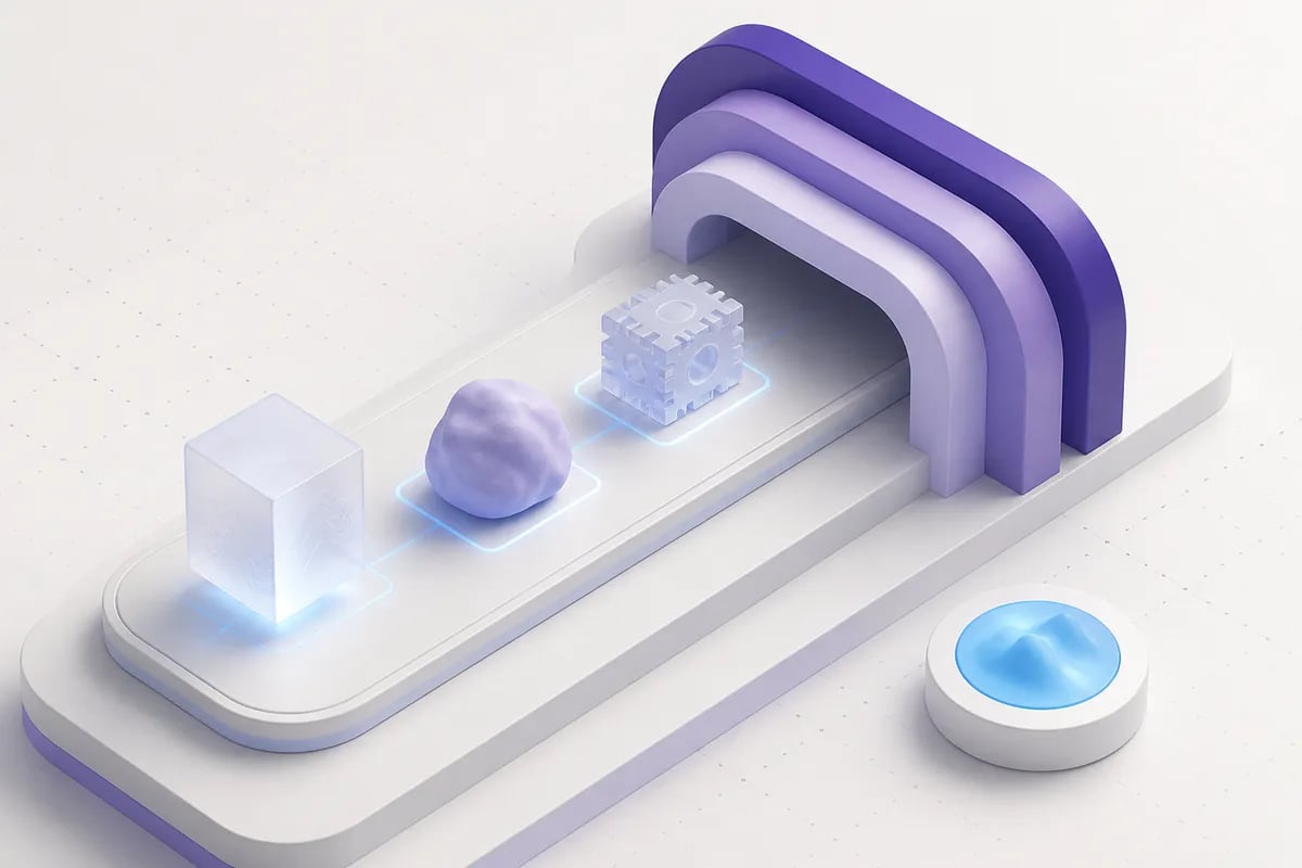 Isometric 3D editorial illustration for What We Publish on X