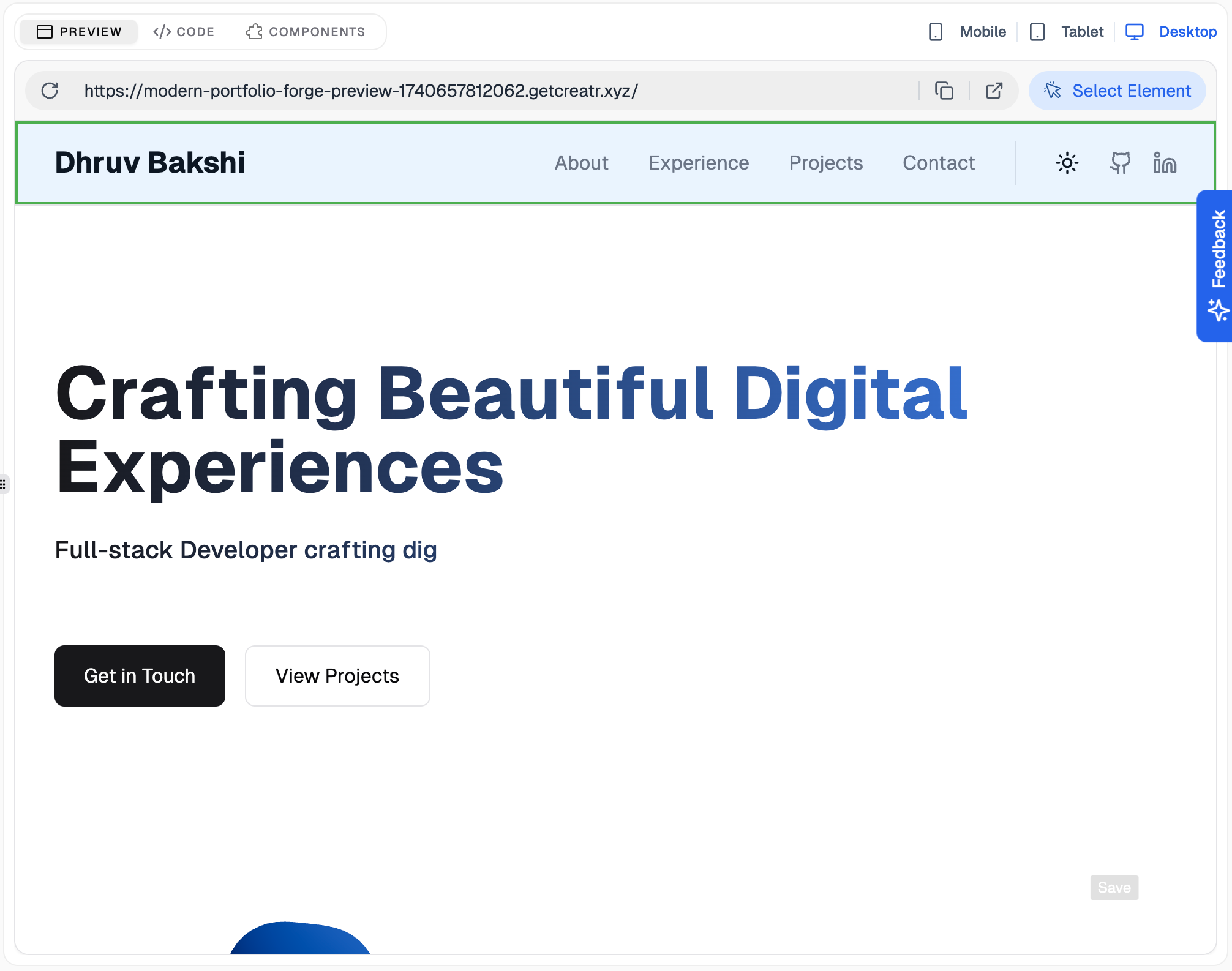Select Element Tool - Light Mode