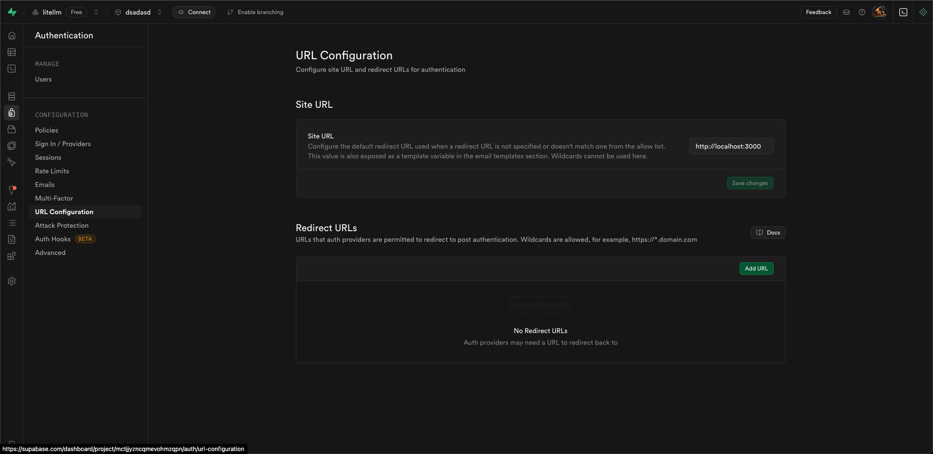 URL Configuration - Light Mode