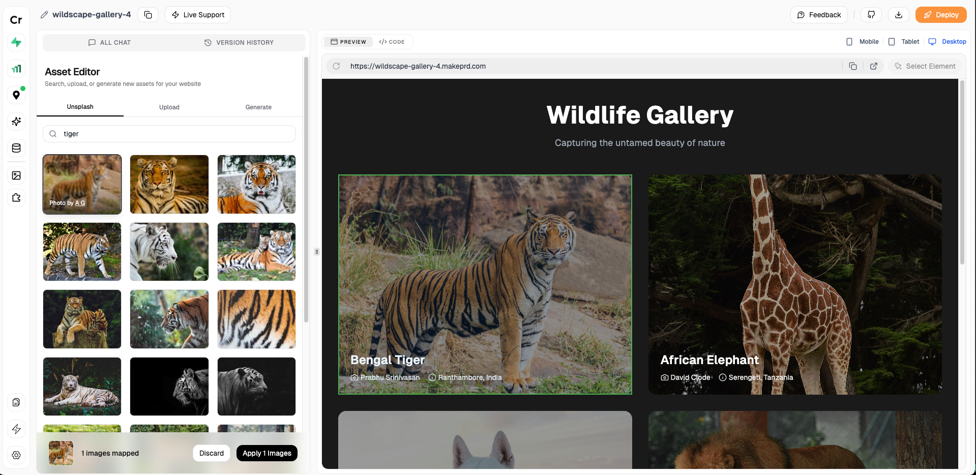 Unsplash Integration - Light Mode