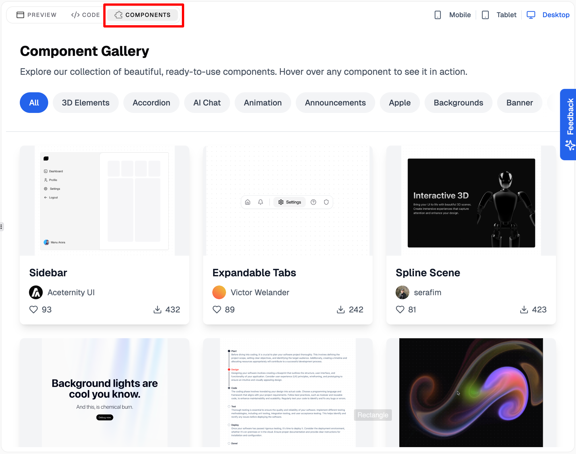 Component Library - Light Mode
