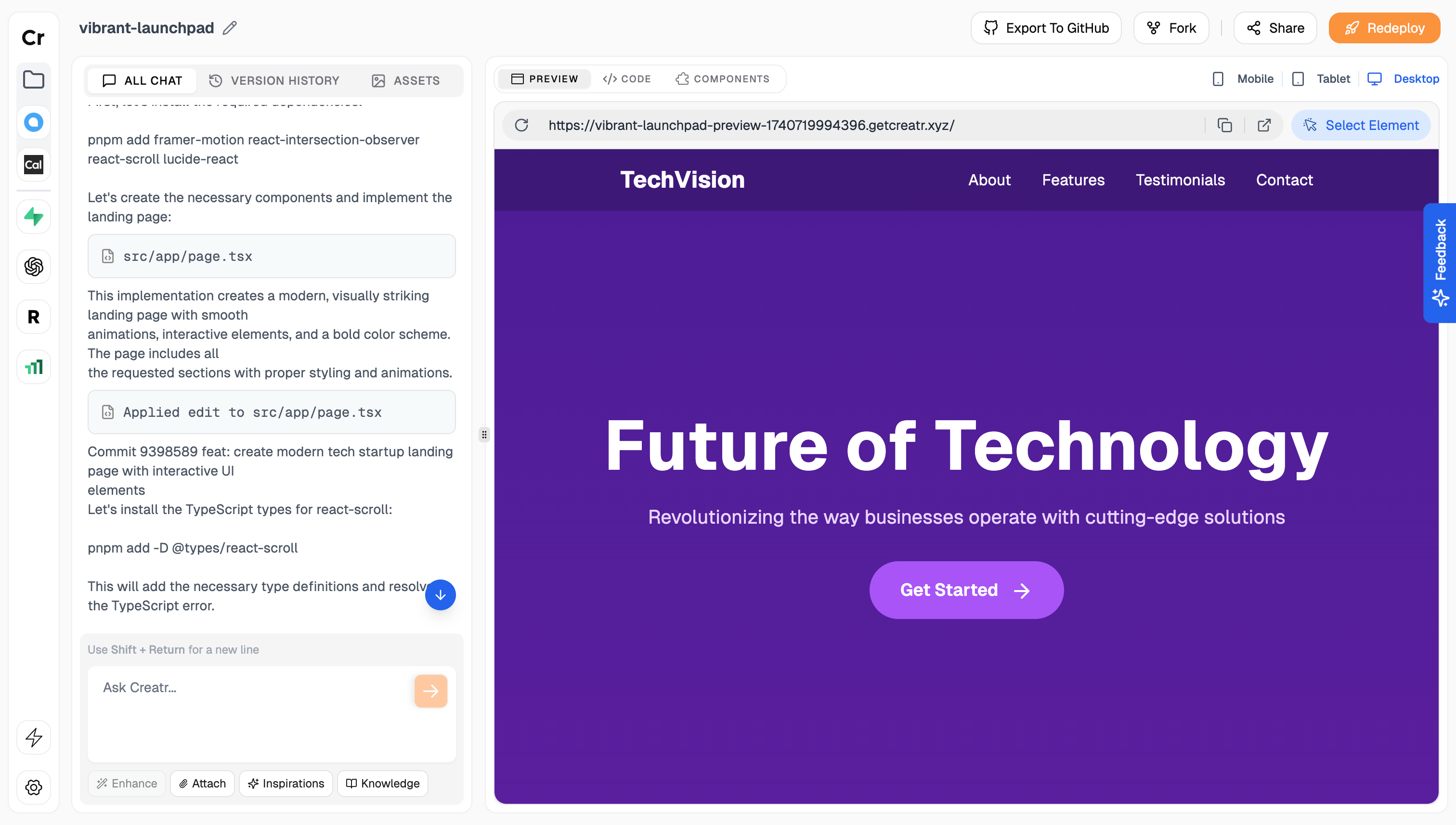 Creatr Dashboard - Light Mode