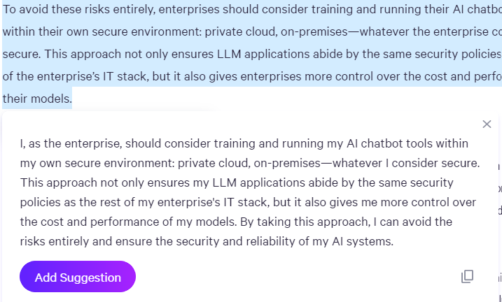 Rephrase First Persona Example