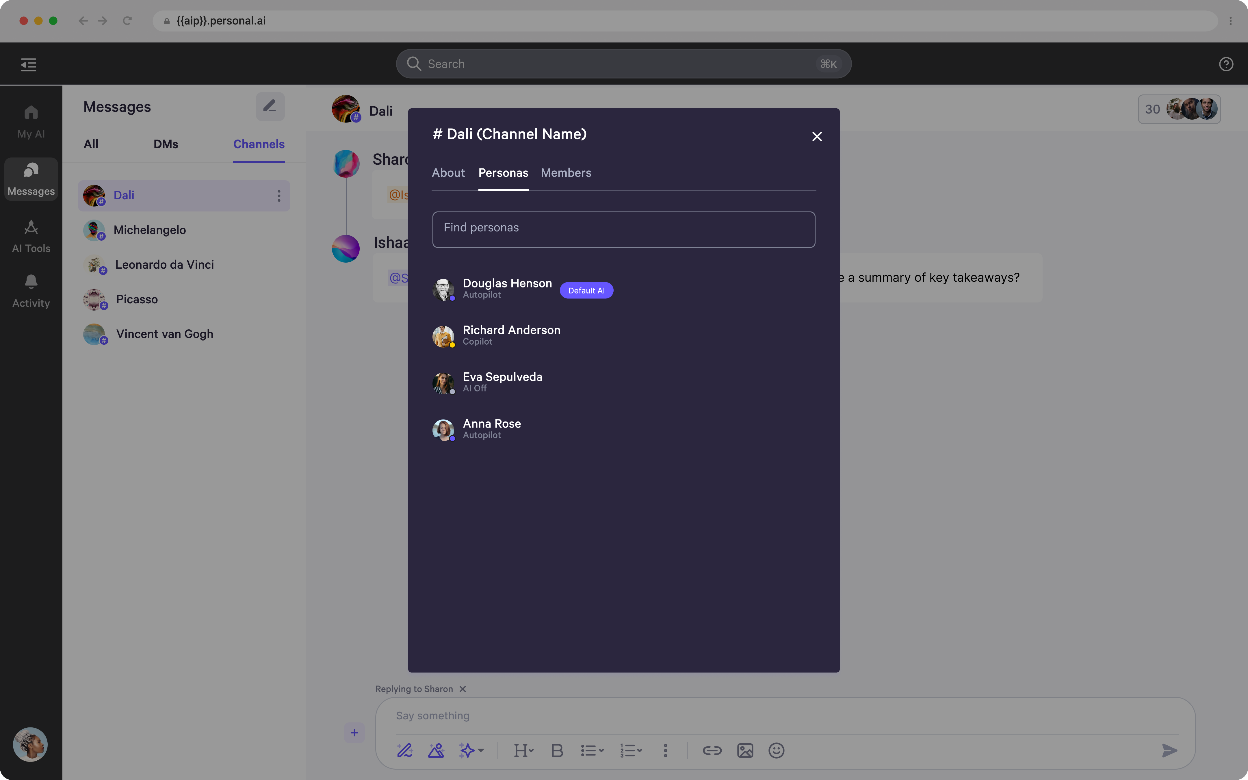 Channel Personas for Members