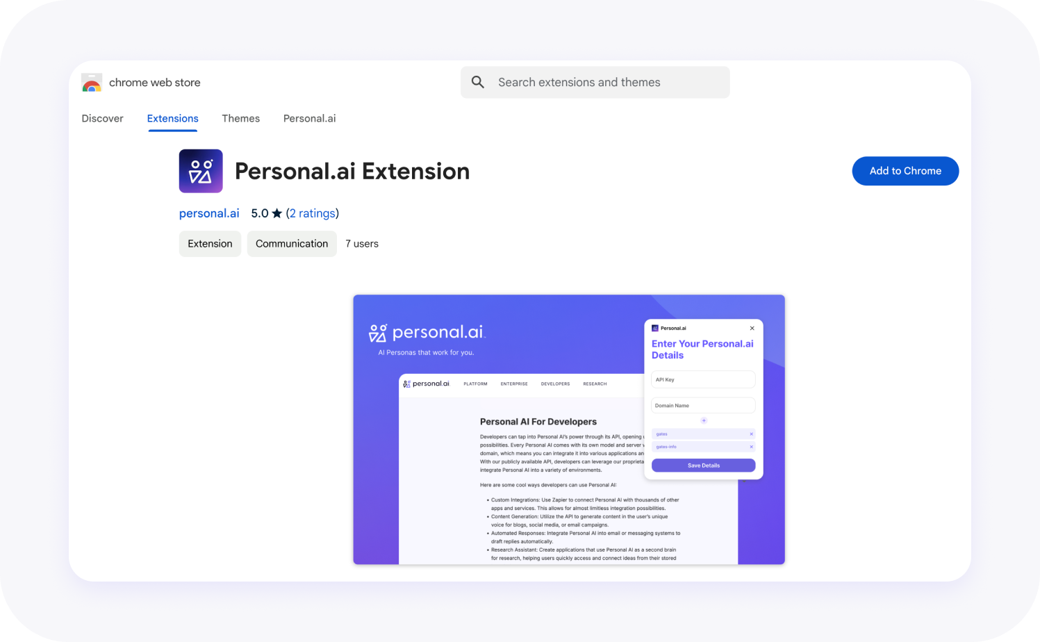 Personal AI Chrome Extension - Personal AI Documentation