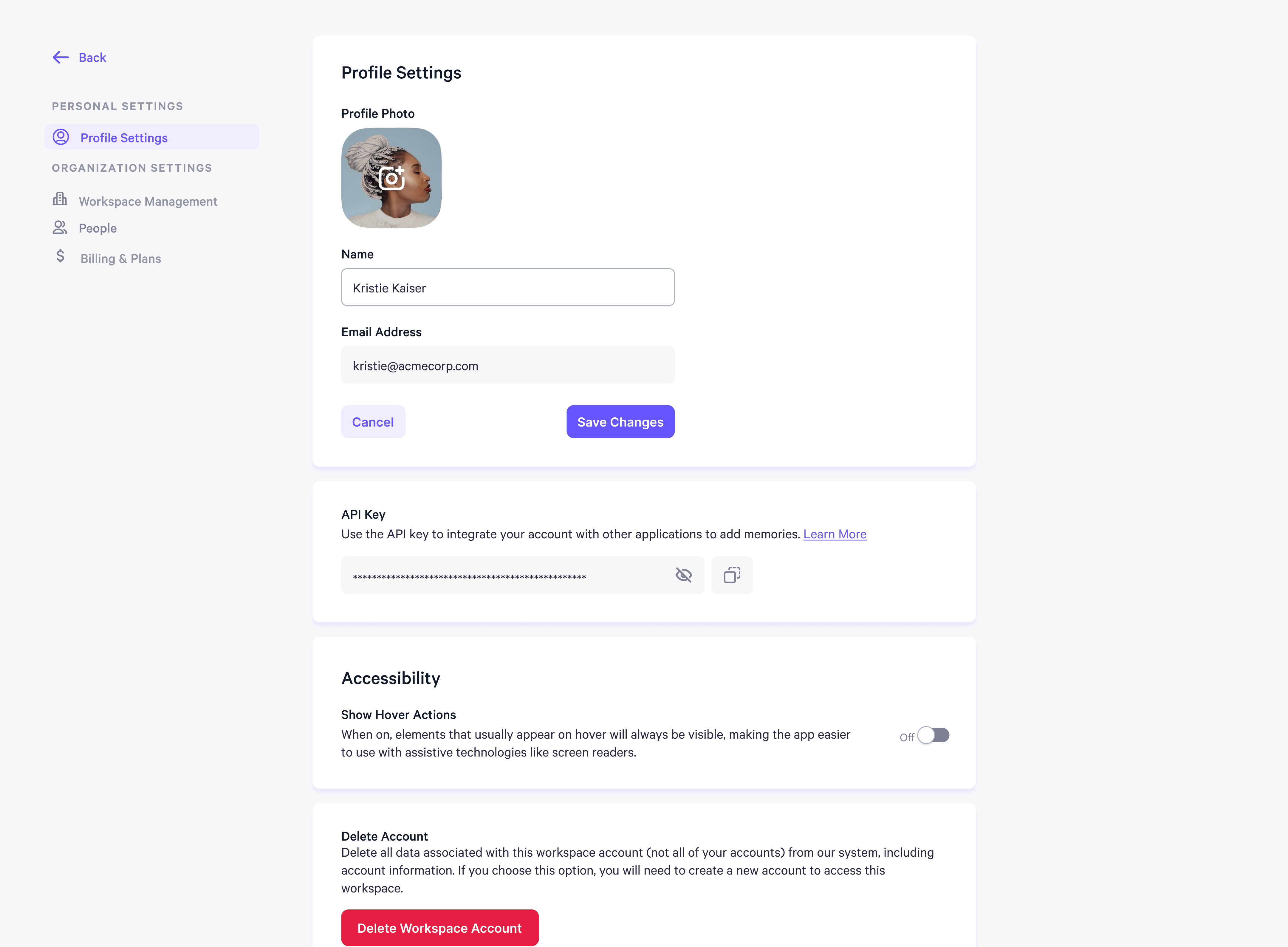Settings for Workspace Owners - Personal AI Documentation