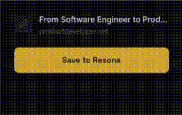Resona browser extension saving an article