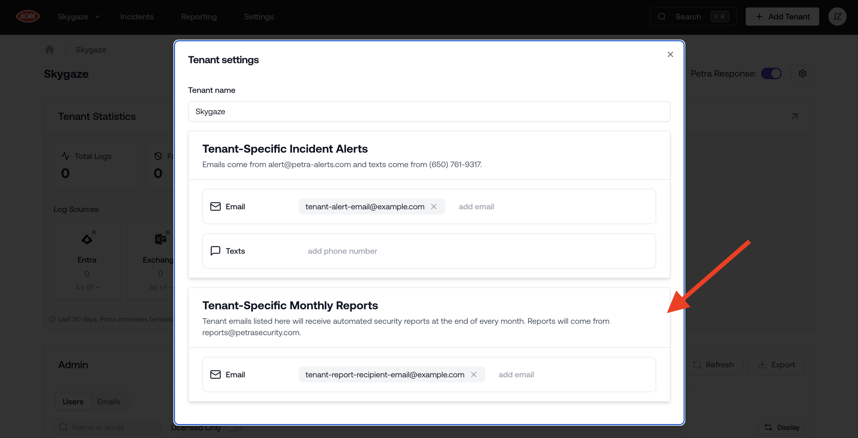 Tenant-Specific Automated Security Reports