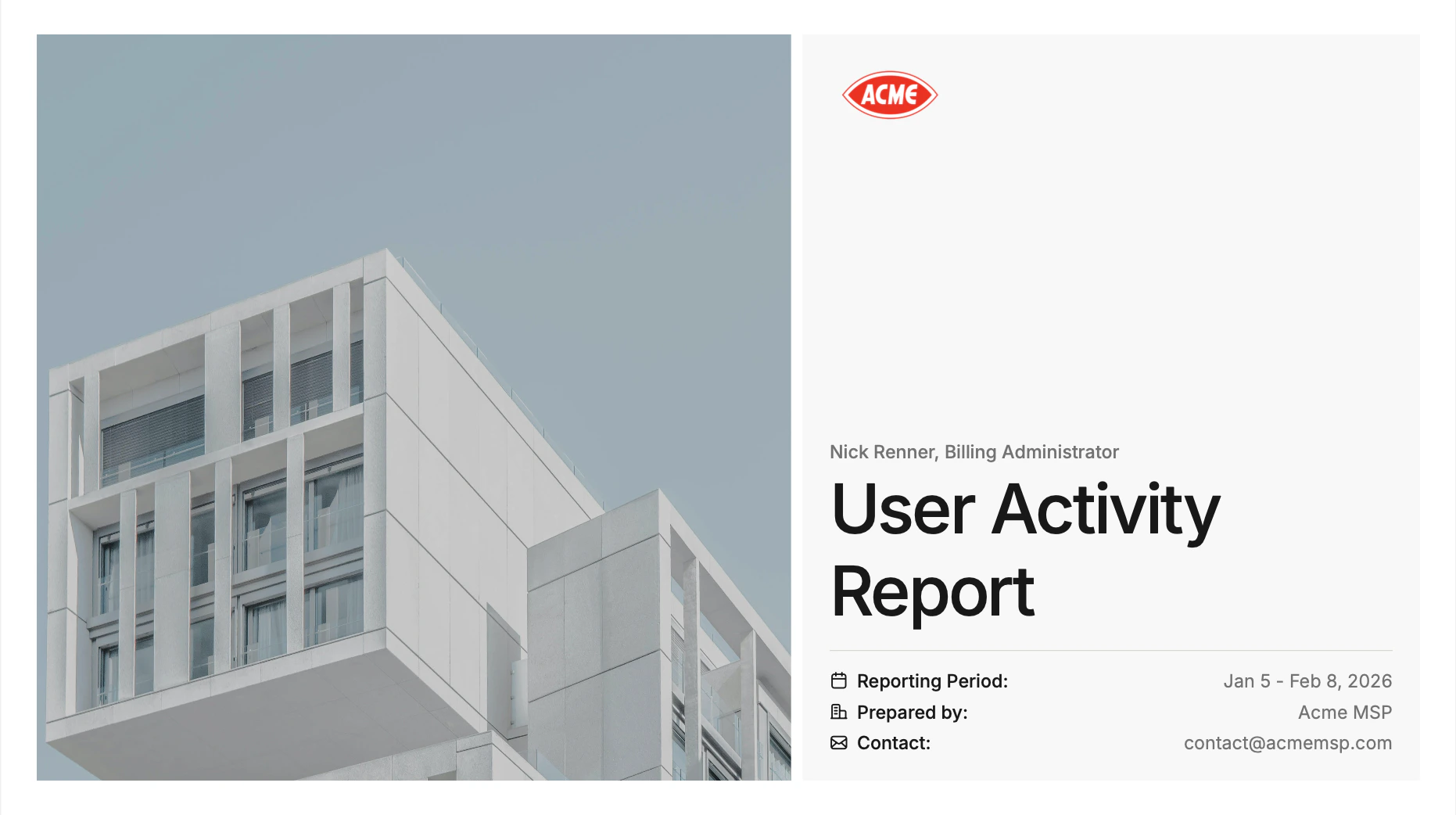 User Activity Report