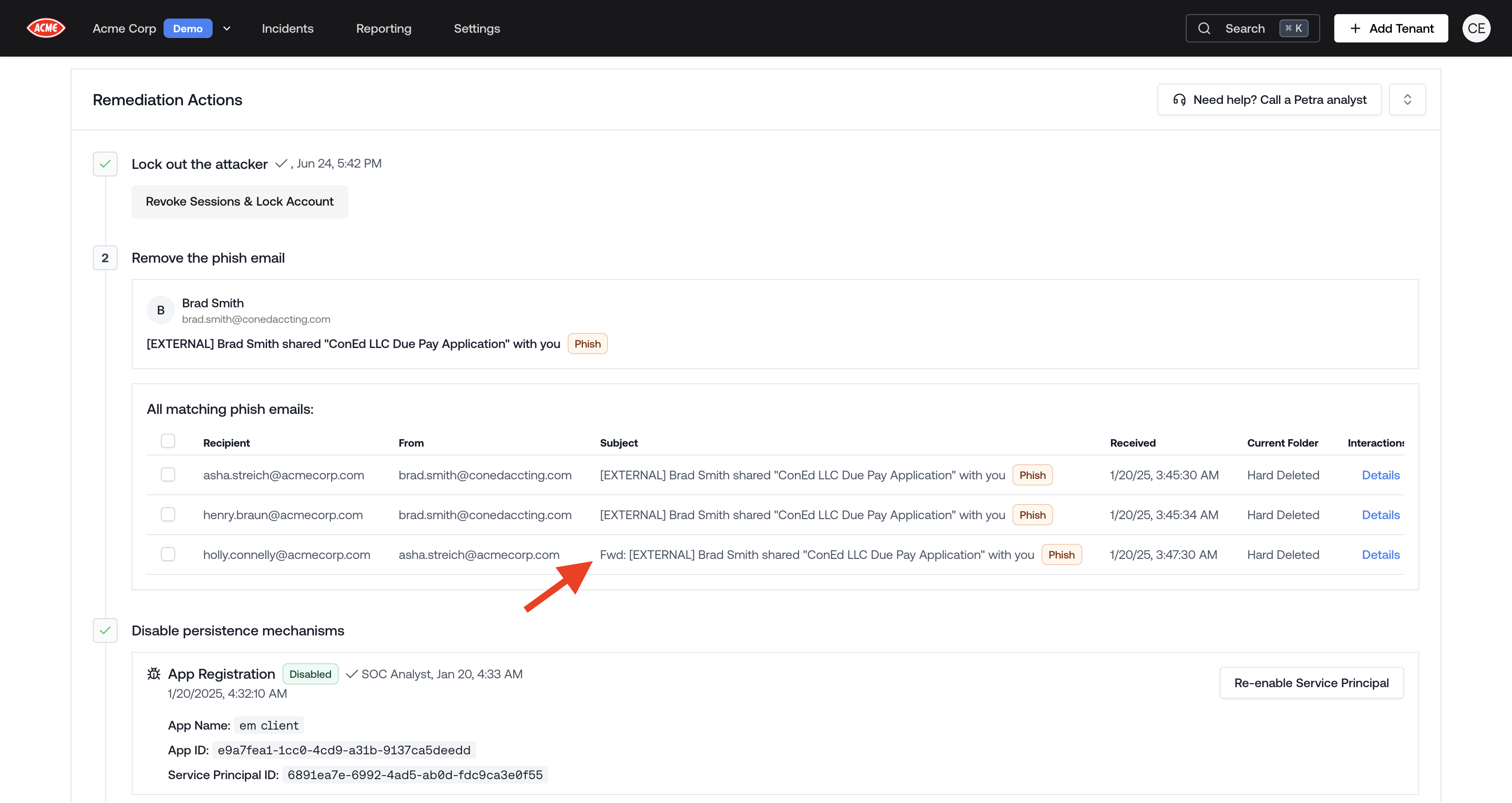 Phish Search & Retraction