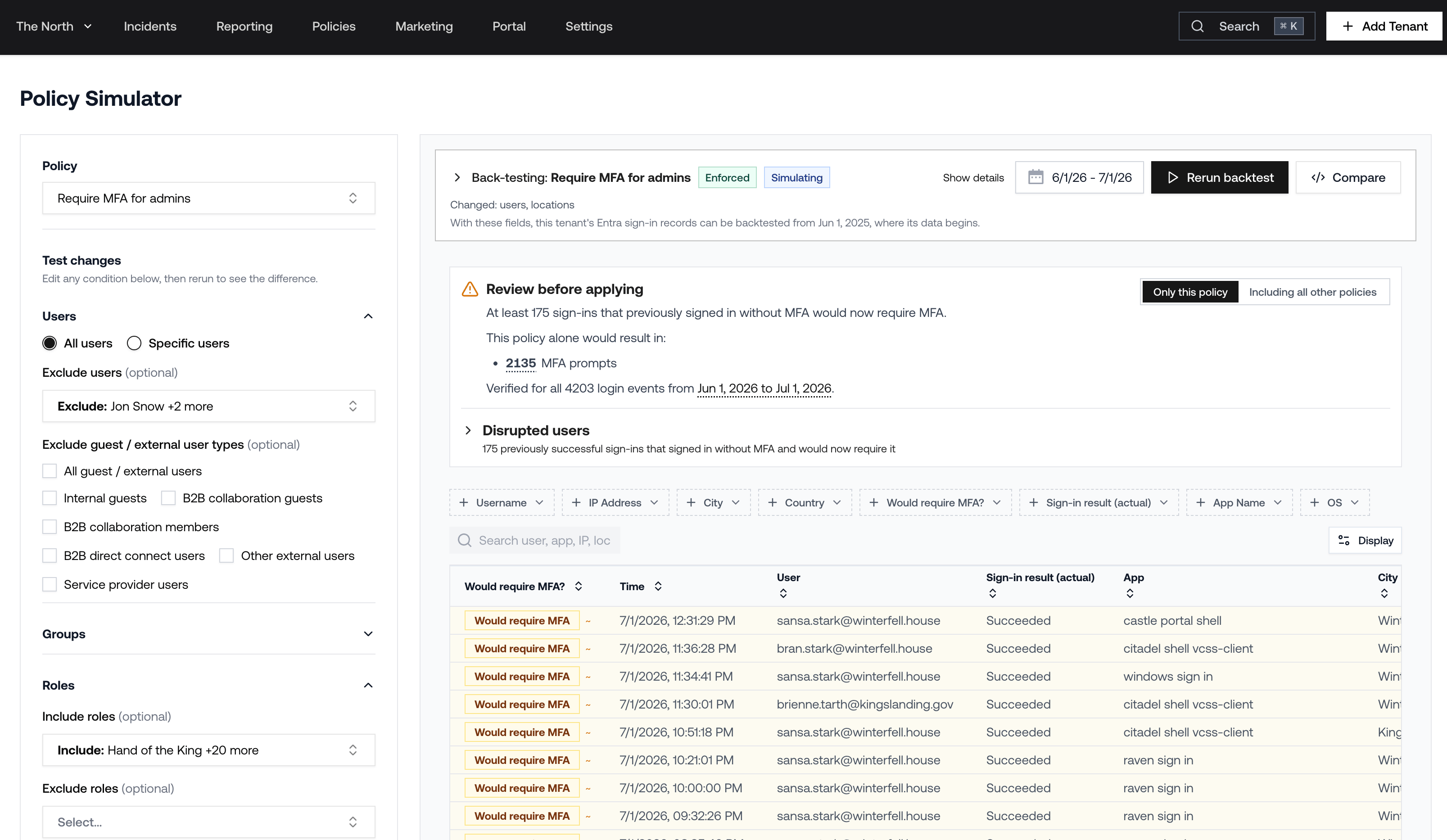 Simulate and Backtest Conditional Access Policies