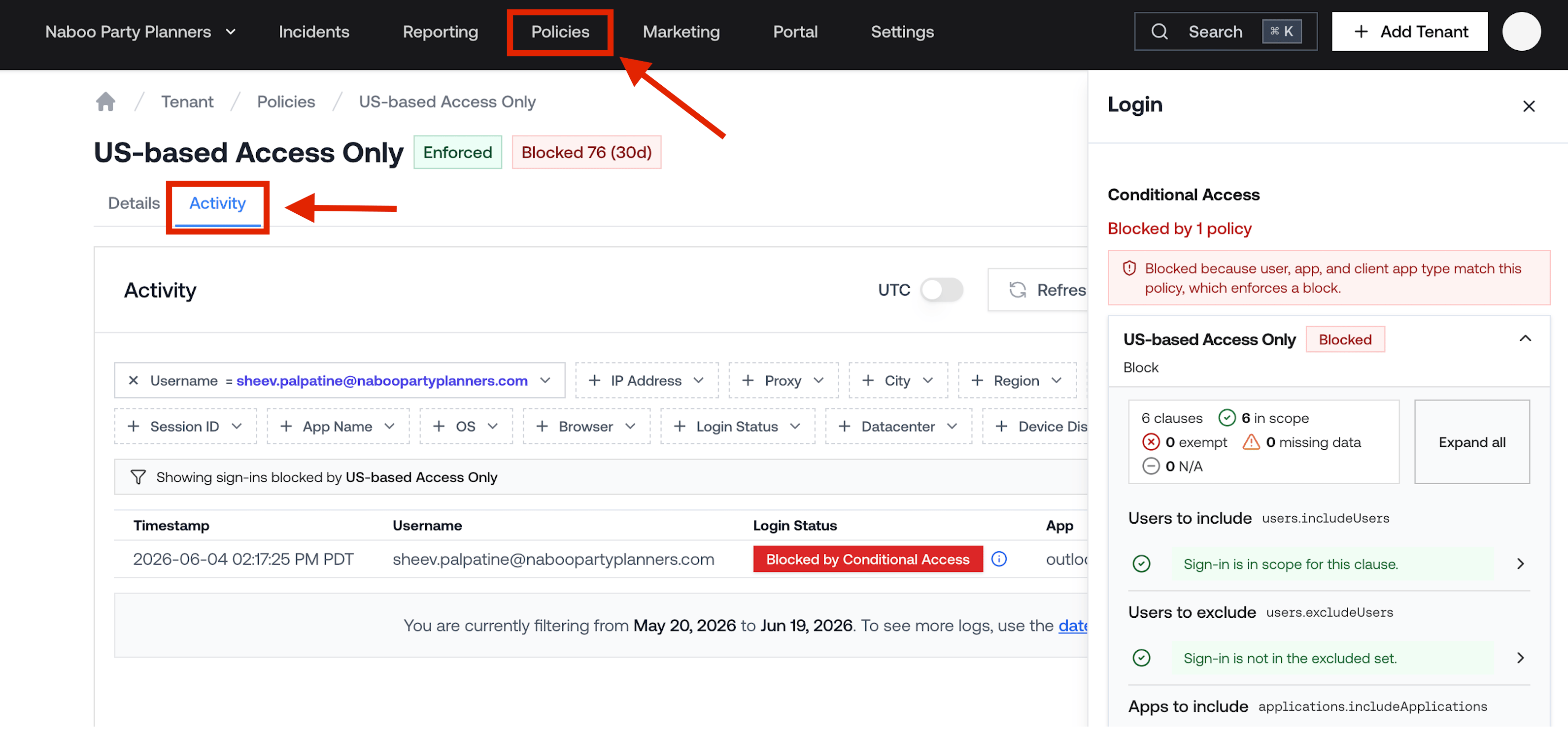 View Conditional Access Policies