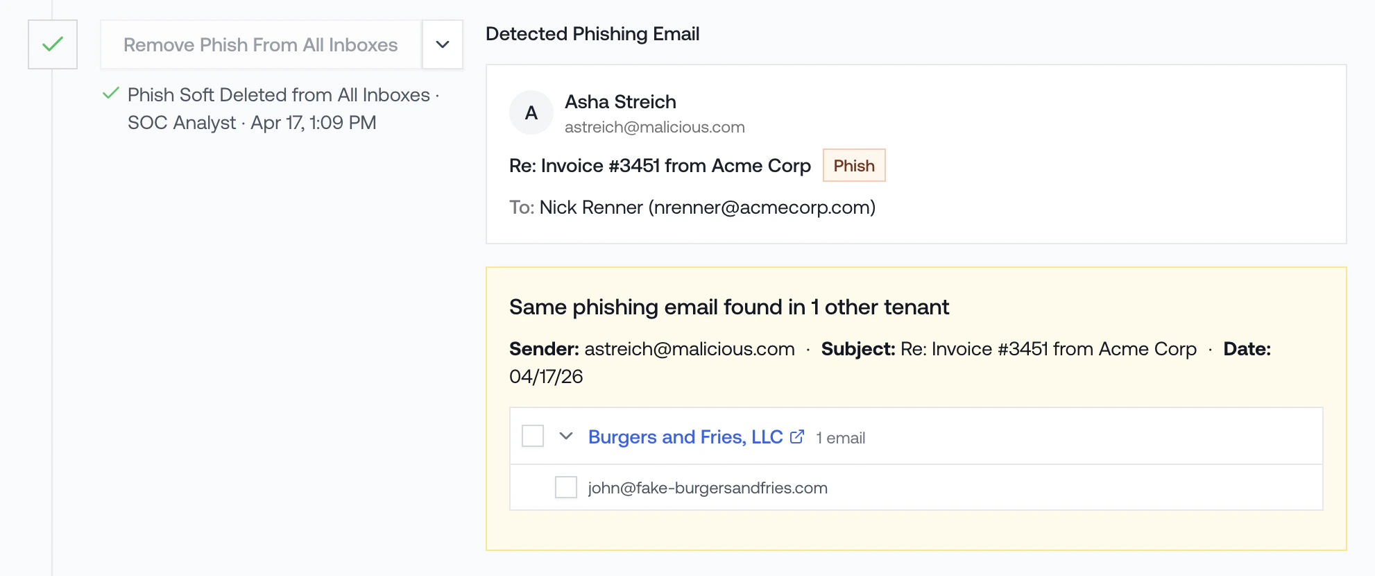 TODO: replace with screenshot of the tenant Admin > Email tab showing subject filter, multi-selected emails, and the Delete button