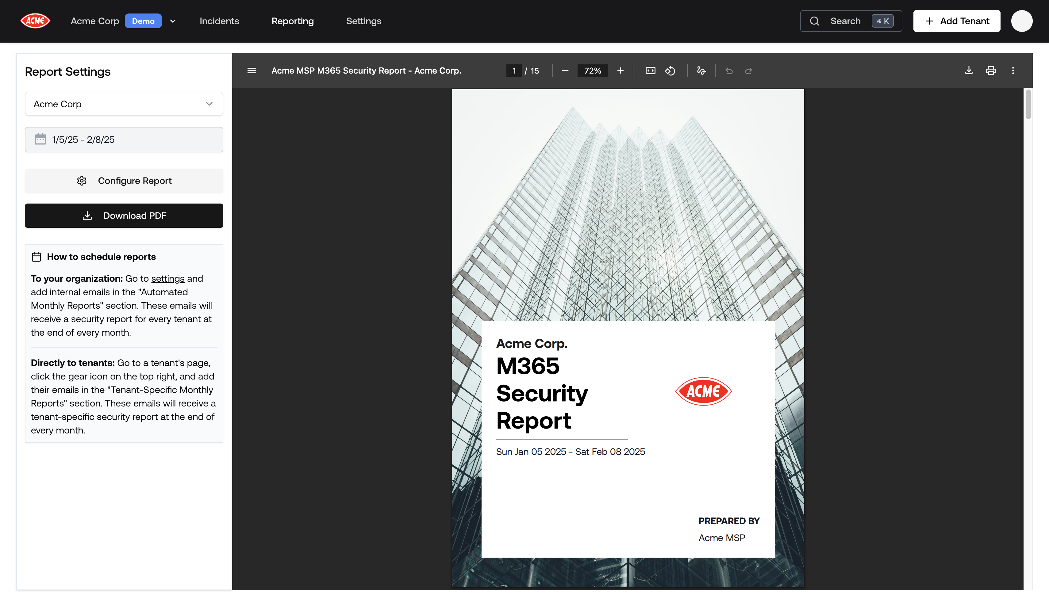 Tenant Report Redesign