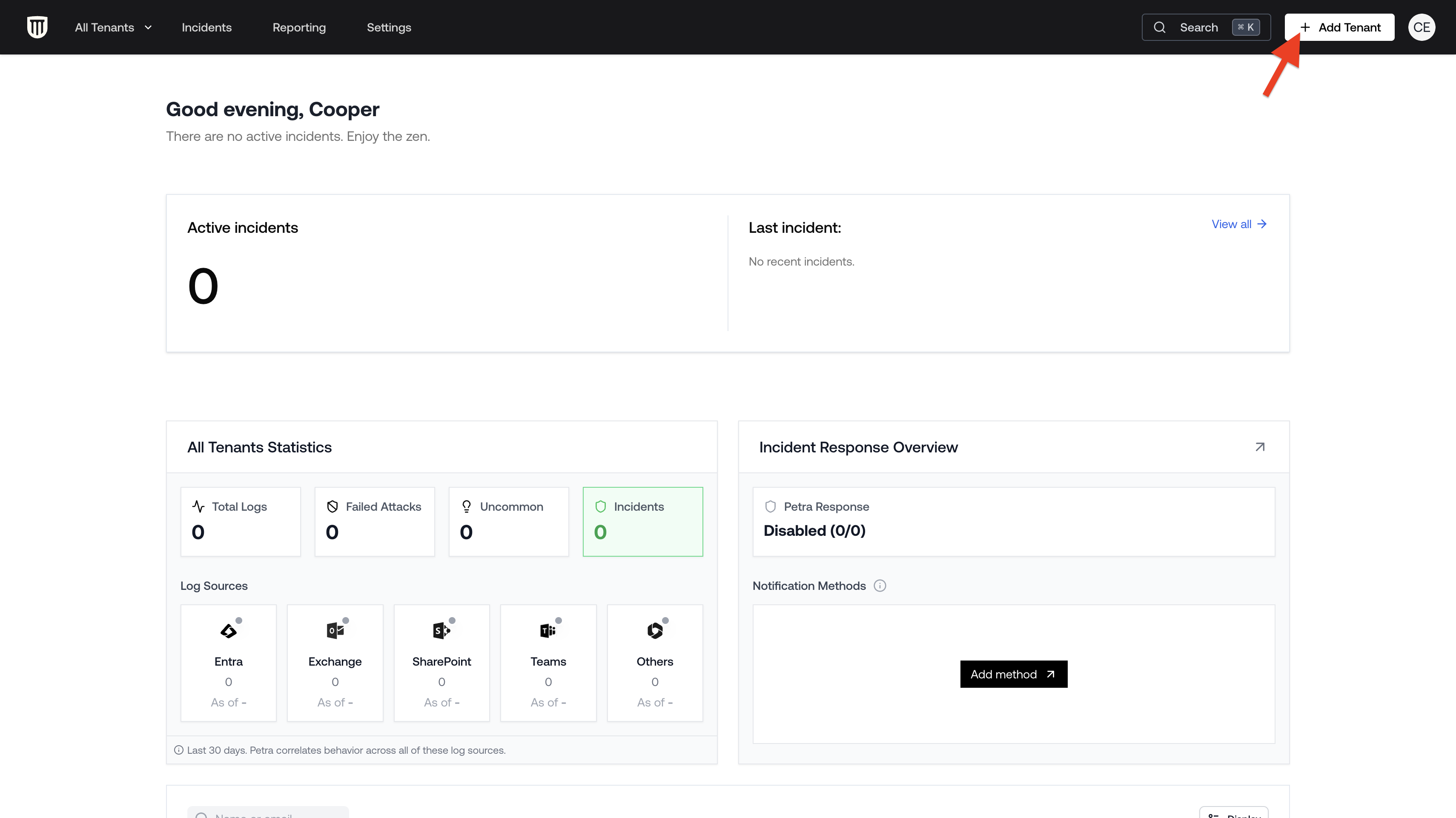 Add Tenant