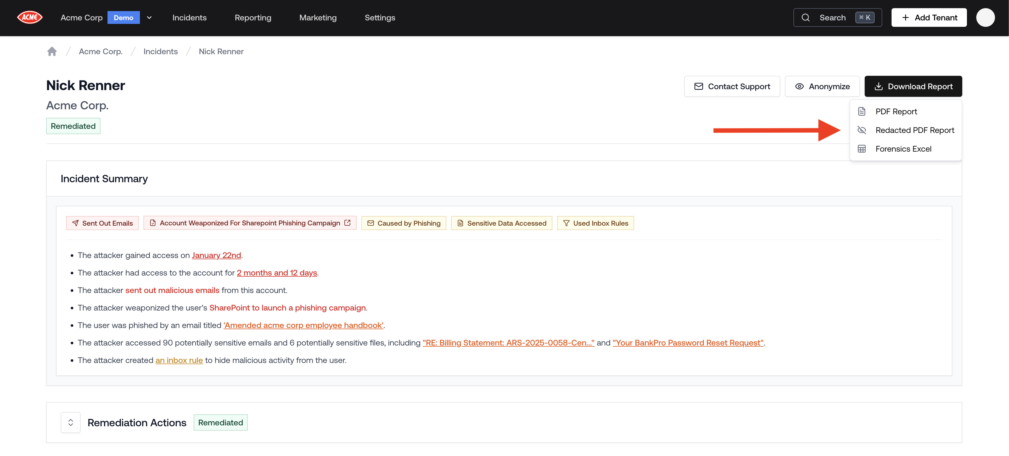Download Redacted Incident PDF