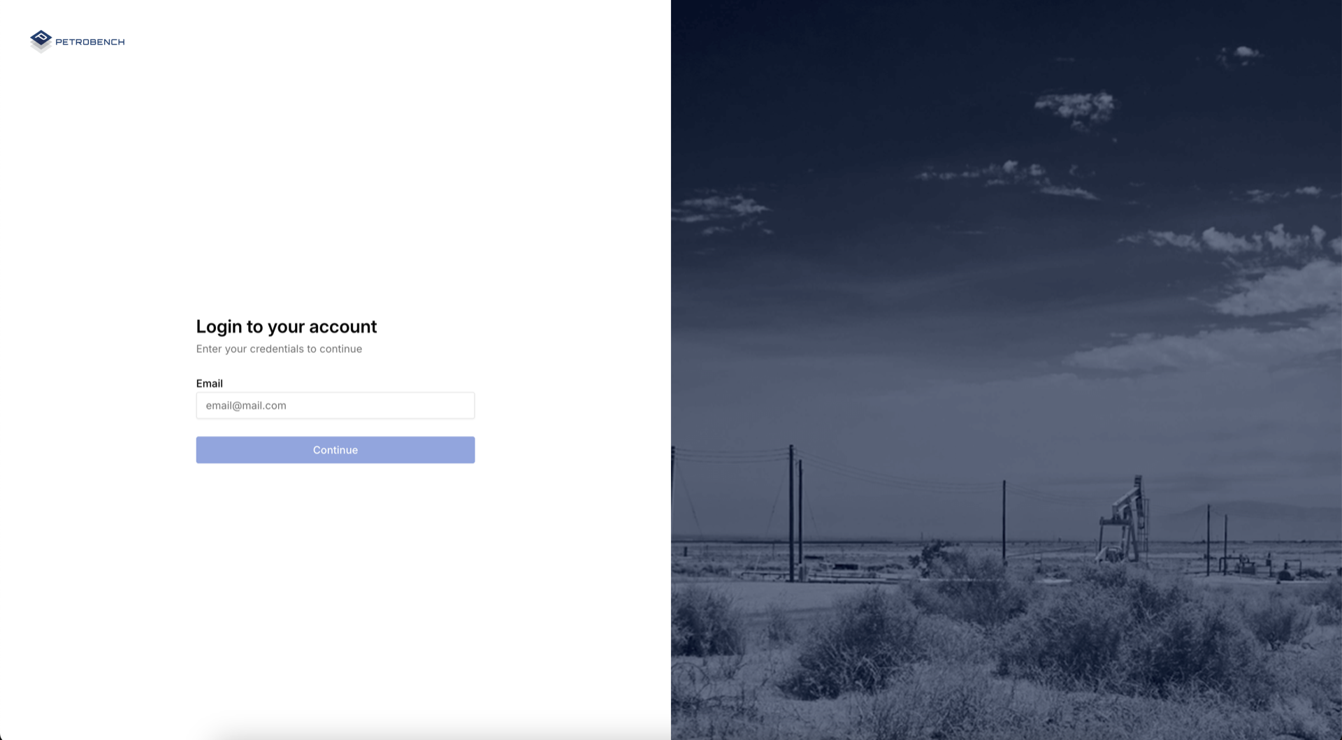Login page