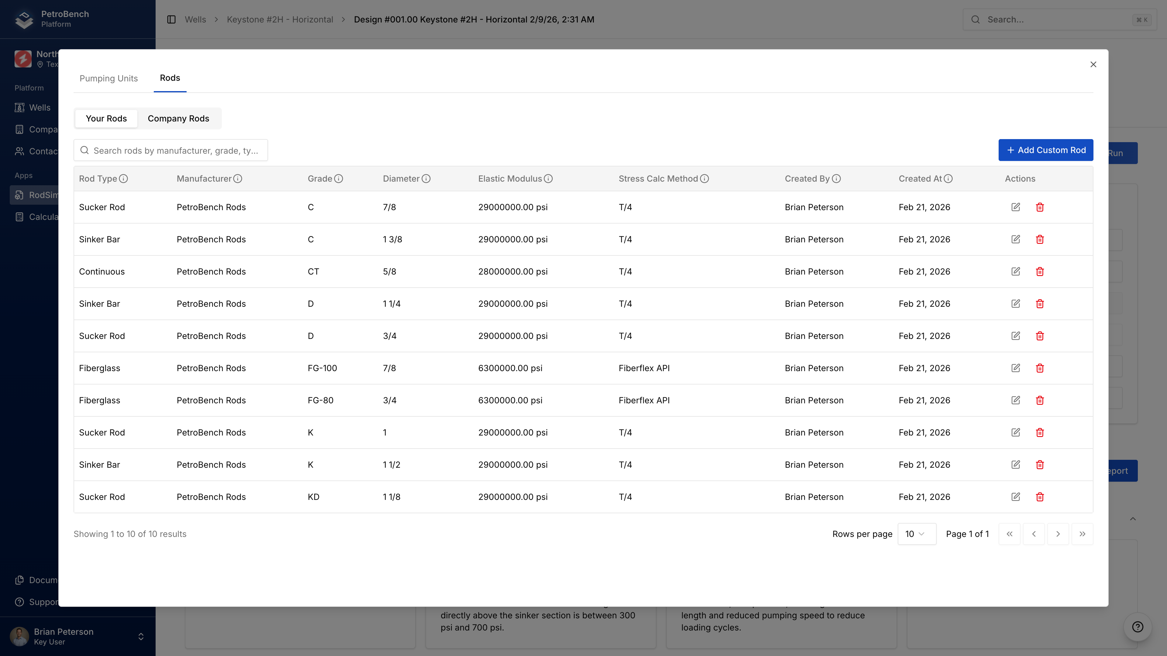 Biblioteca de Hastes Personalizadas