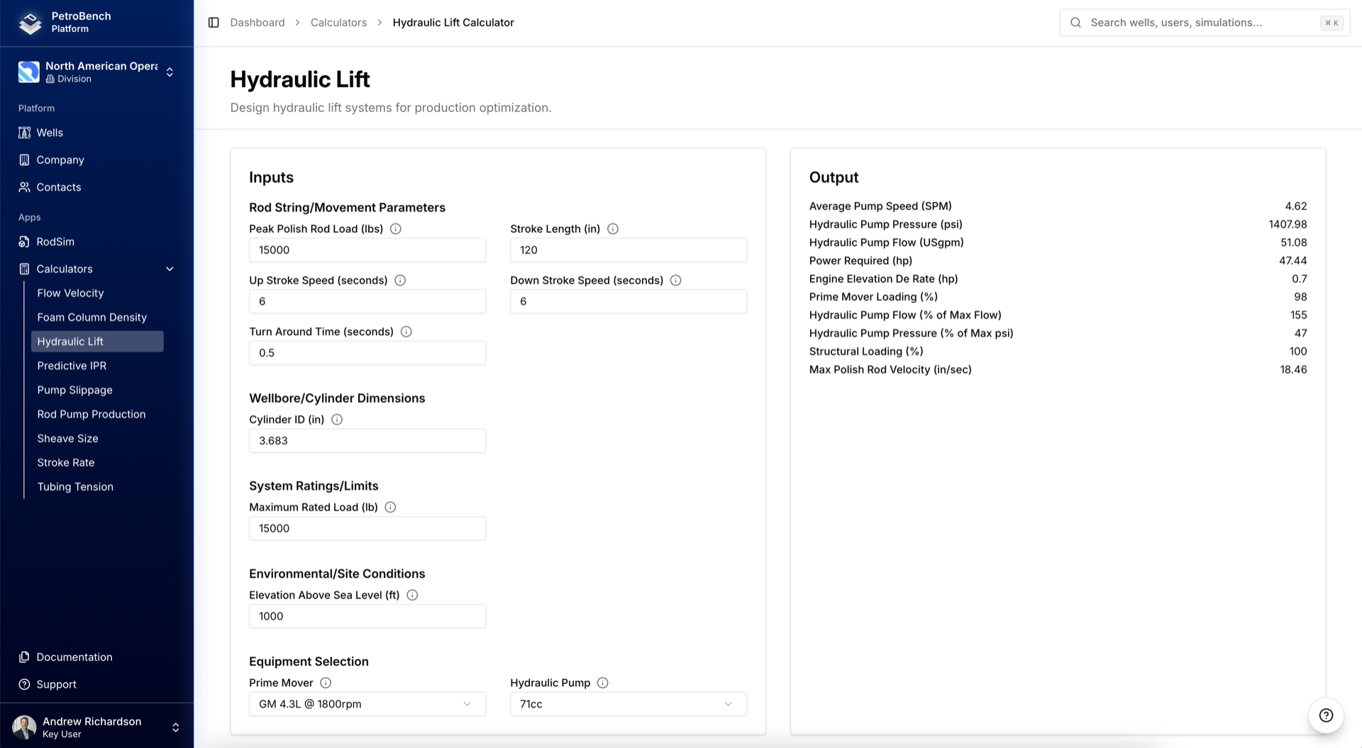 Hydraulic Lift Calculator