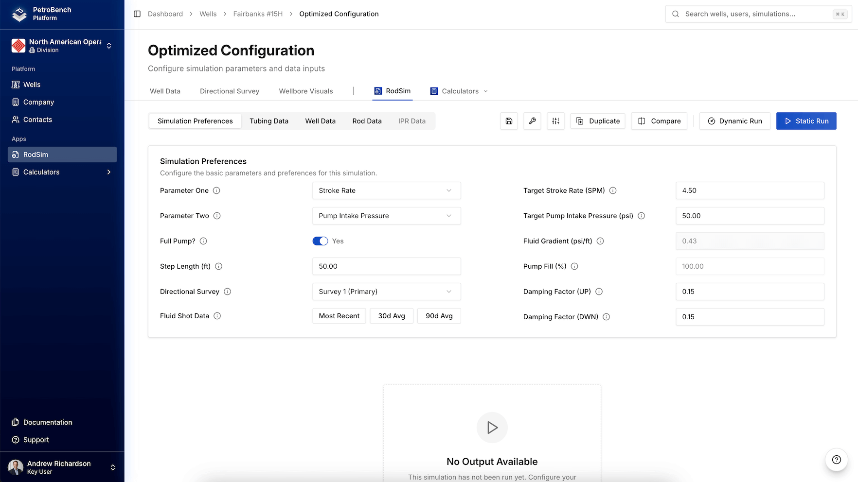 RodSim simulation configuration interface